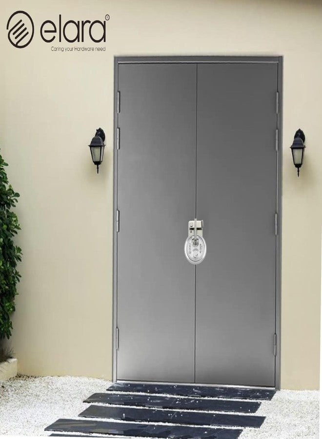 إلارا قفل Elara Shutter Lock HI-TECH Ultra XL+ Disc Lock 4 مفاتيح | قفل دائري للأبواب الرئيسية | قفل لوحة للمستودعات والمتاجر والمكاتب | مقاوم للتآكل | مقاوم للثقب | مطلي بالكروم (درجة 304) (مجموعة 90 مم) - Image 3